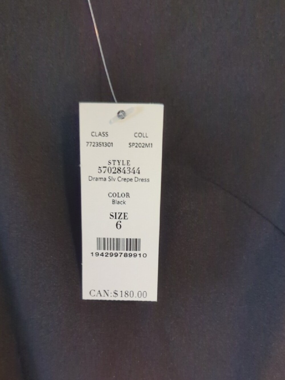 White House Black Market Black Midi Dress with White Ruffle Sleeves - Picture 3 of 8